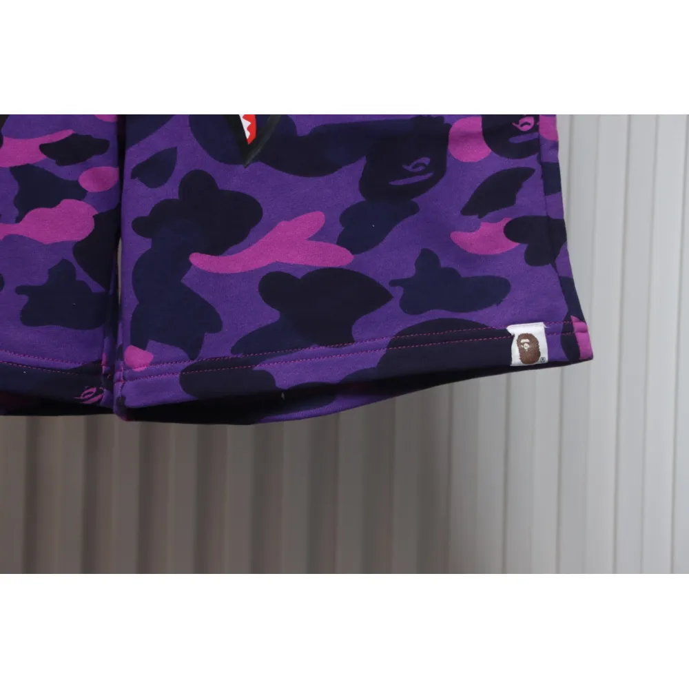 EM Sneakers BAPE Camouflage Shark Mouth Shorts Purple