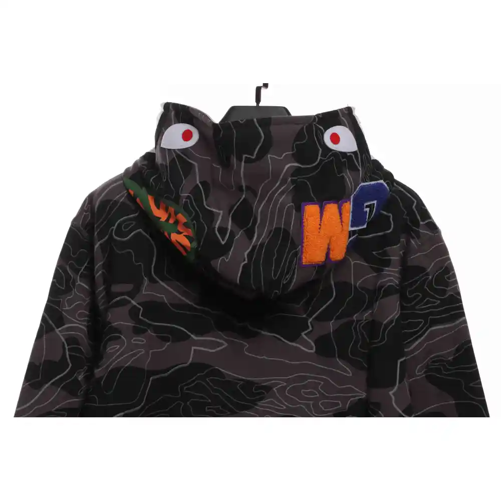 EM Sneakers BAPE Overlay Camouflage Shark Zip Hoodie