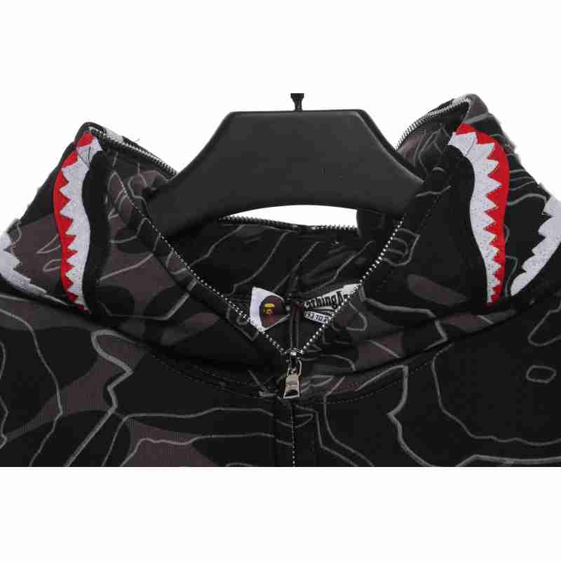 EM Sneakers BAPE Overlay Camouflage Shark Zip Hoodie