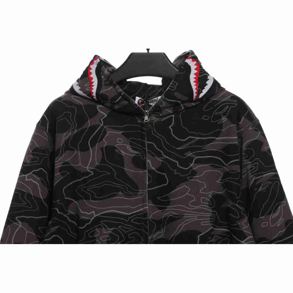 EM Sneakers BAPE Overlay Camouflage Shark Zip Hoodie