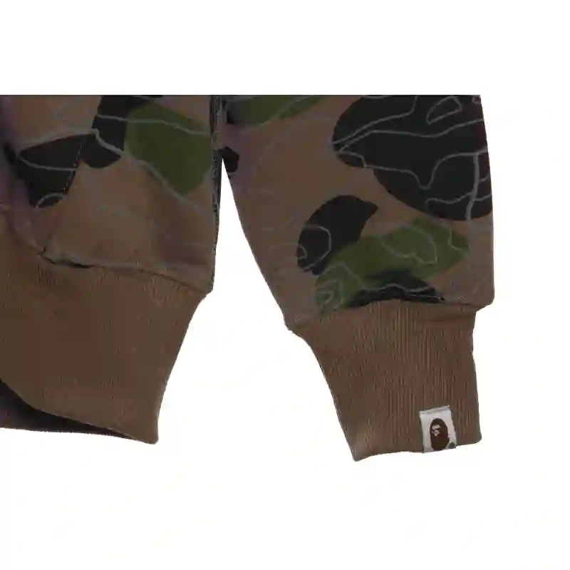 EM Sneakers BAPE Overlay Camouflage Shark Zip Hoodie Brown