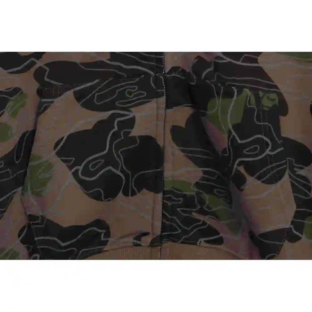 EM Sneakers BAPE Overlay Camouflage Shark Zip Hoodie Brown