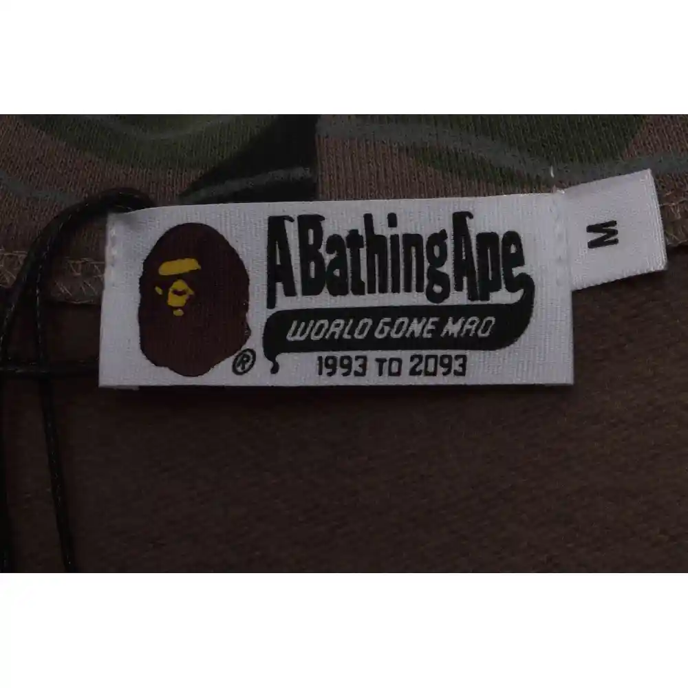 EM Sneakers BAPE Overlay Camouflage Shark Zip Hoodie Brown