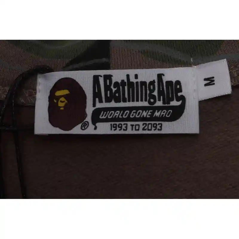 EM Sneakers BAPE Overlay Camouflage Shark Zip Hoodie Brown