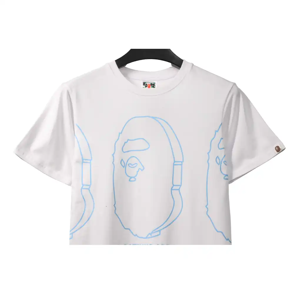 EM Sneakers Bape T-Shirt Line Drawing Ape Head White