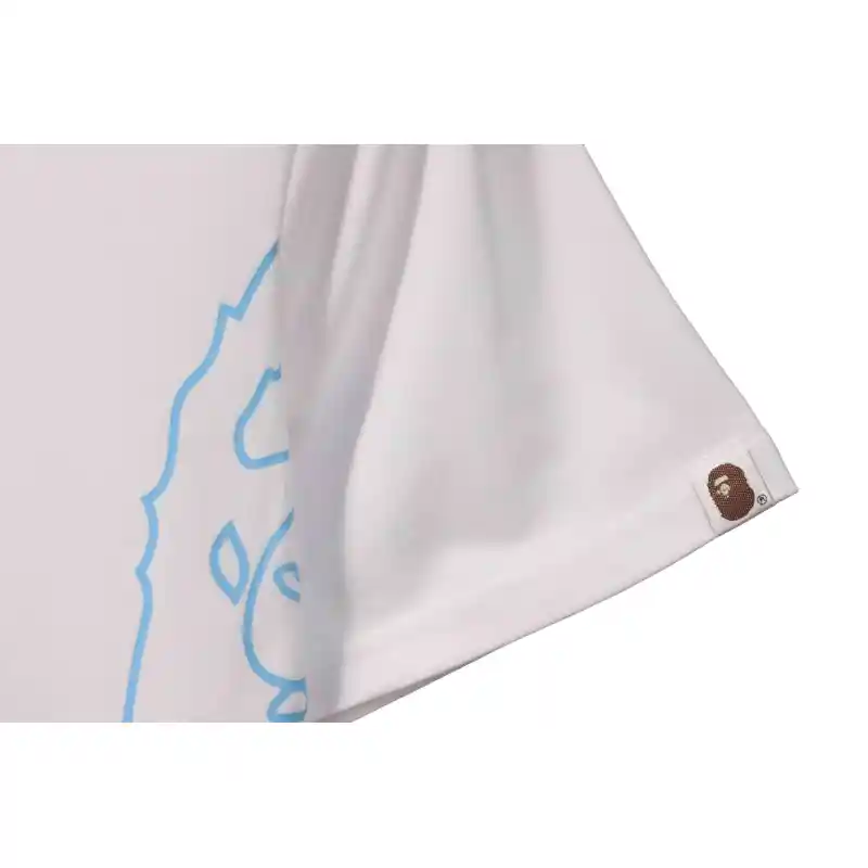 EM Sneakers Bape T-Shirt Line Drawing Ape Head White