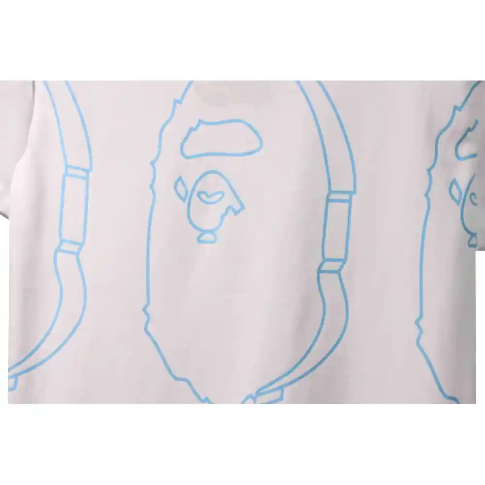 EM Sneakers Bape T-Shirt Line Drawing Ape Head White