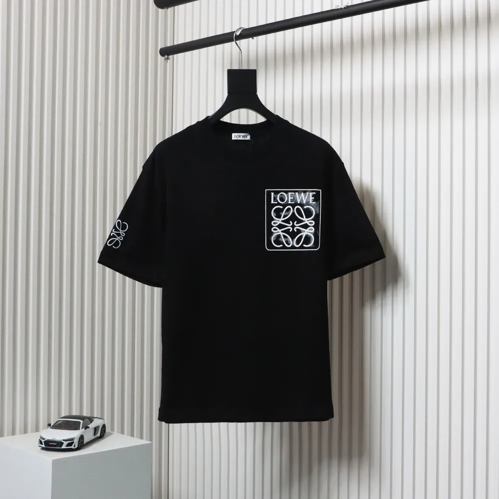 EM Sneakers Loewe T-shirt 24ss Ink Splash Logo Print Black