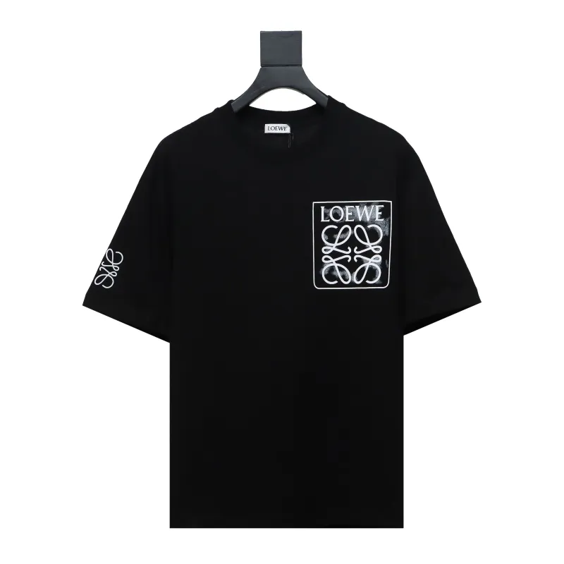 EM Sneakers Loewe T-shirt 24ss Ink Splash Logo Print Black
