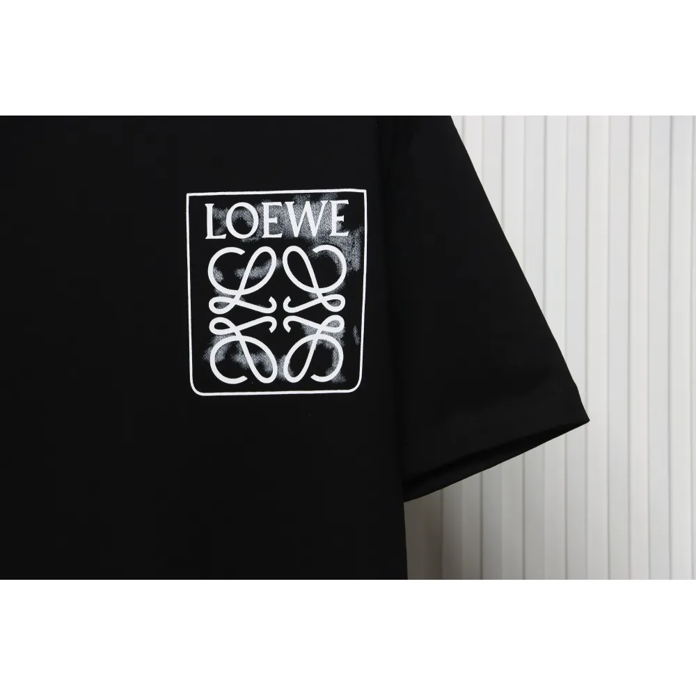 EM Sneakers Loewe T-shirt 24ss Ink Splash Logo Print Black