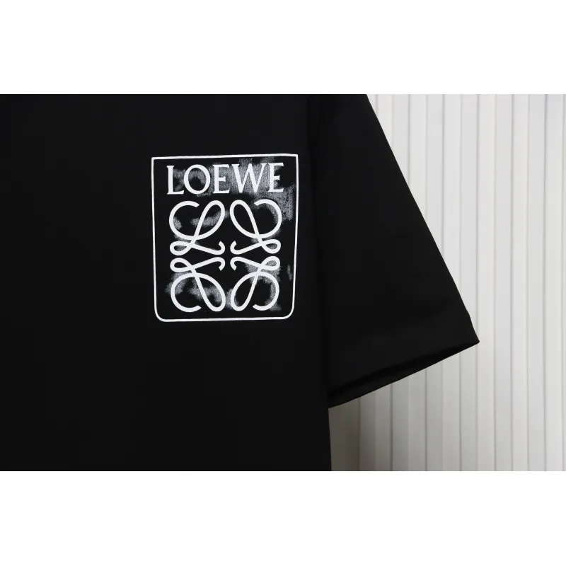 EM Sneakers Loewe T-shirt 24ss Ink Splash Logo Print Black