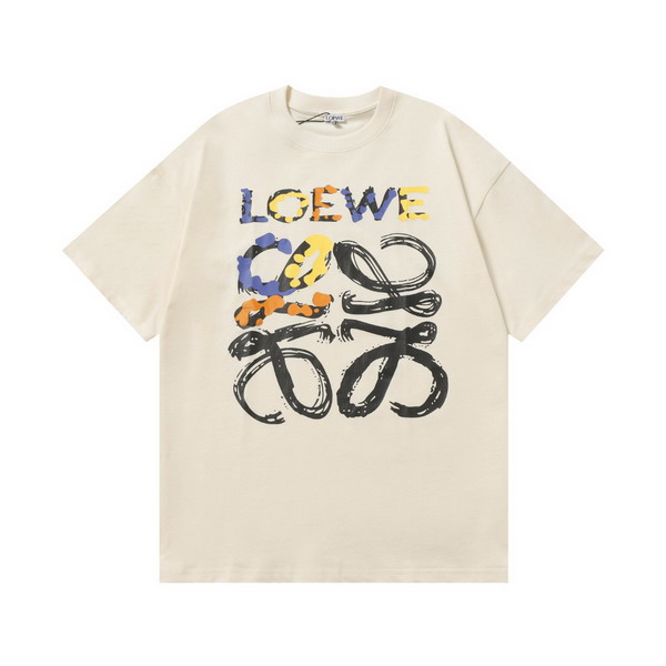 EM Sneakers Loewe T-shirt 25ss Graffiti Painted Letter Logo Print Short Sleeve Black or Yellow