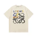 EM Sneakers Loewe T-shirt 25ss Graffiti Painted Letter Logo Print Short Sleeve Black or Yellow