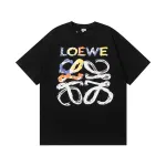EM Sneakers Loewe T-shirt 25ss Graffiti Painted Letter Logo Print Short Sleeve Black or Yellow