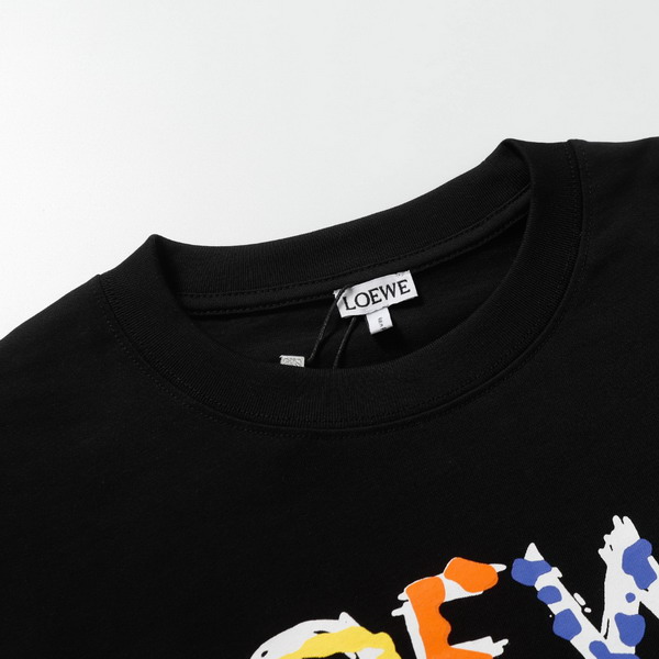 EM Sneakers Loewe T-shirt 25ss Graffiti Painted Letter Logo Print Short Sleeve Black or Yellow