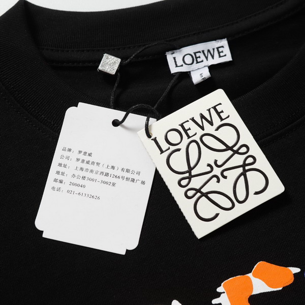 EM Sneakers Loewe T-shirt 25ss Graffiti Painted Letter Logo Print Short Sleeve Black or Yellow