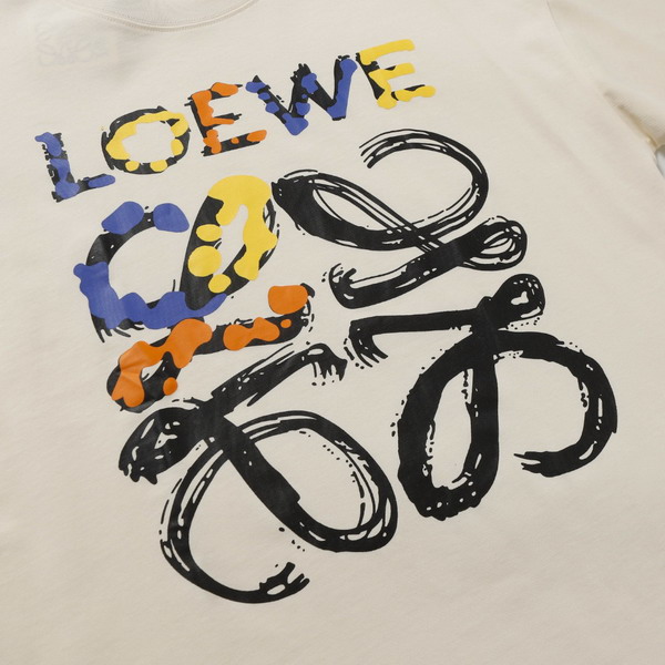 EM Sneakers Loewe T-shirt 25ss Graffiti Painted Letter Logo Print Short Sleeve Black or Yellow