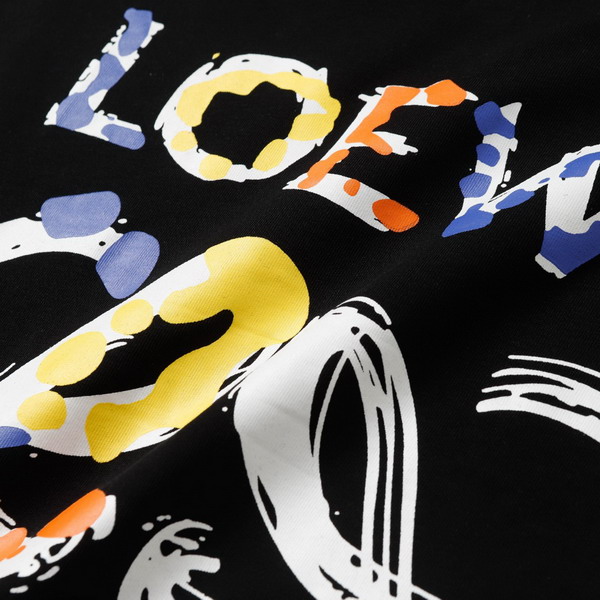 EM Sneakers Loewe T-shirt 25ss Graffiti Painted Letter Logo Print Short Sleeve Black or Yellow