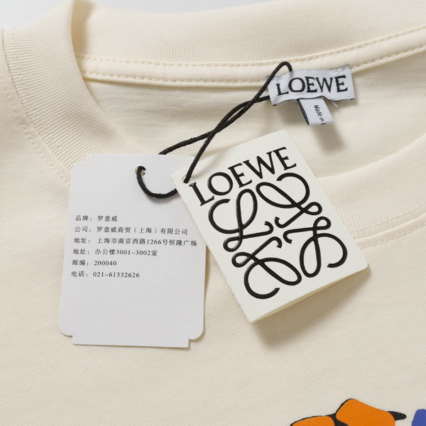 EM Sneakers Loewe T-shirt 25ss Graffiti Painted Letter Logo Print Short Sleeve Black or Yellow