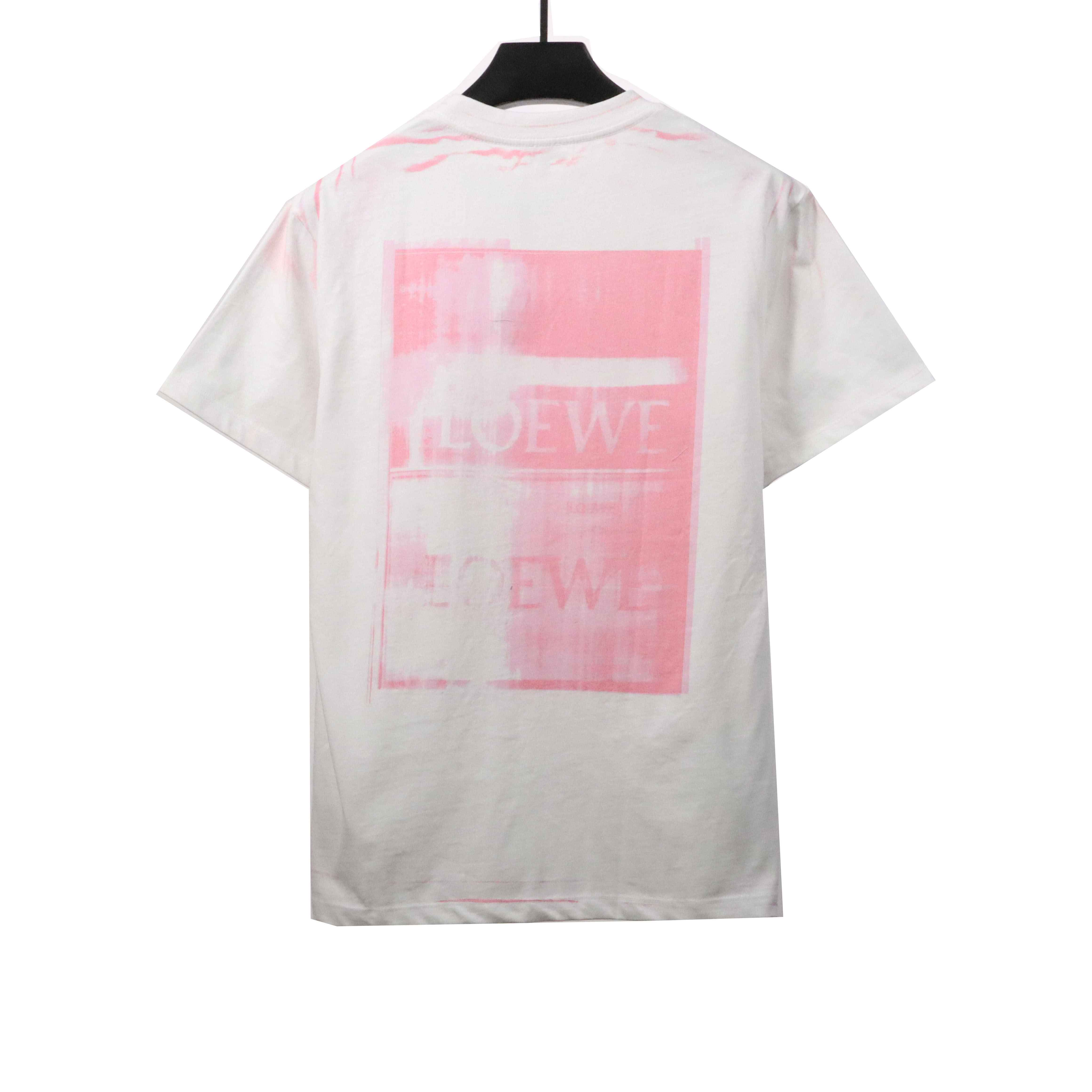 EM Sneakers Loewe T-shirt Graffiti Rendering Print White Pink