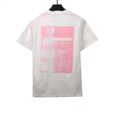 EM Sneakers Loewe T-shirt Graffiti Rendering Print White Pink 02