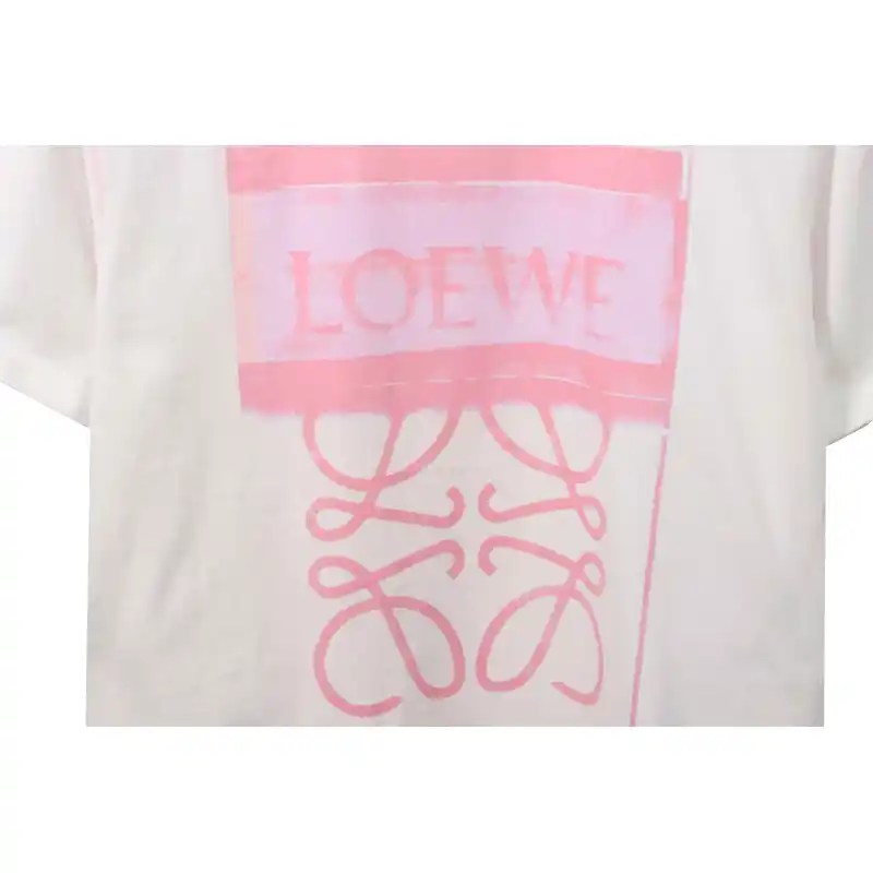 EM Sneakers Loewe T-shirt Graffiti Rendering Print White Pink