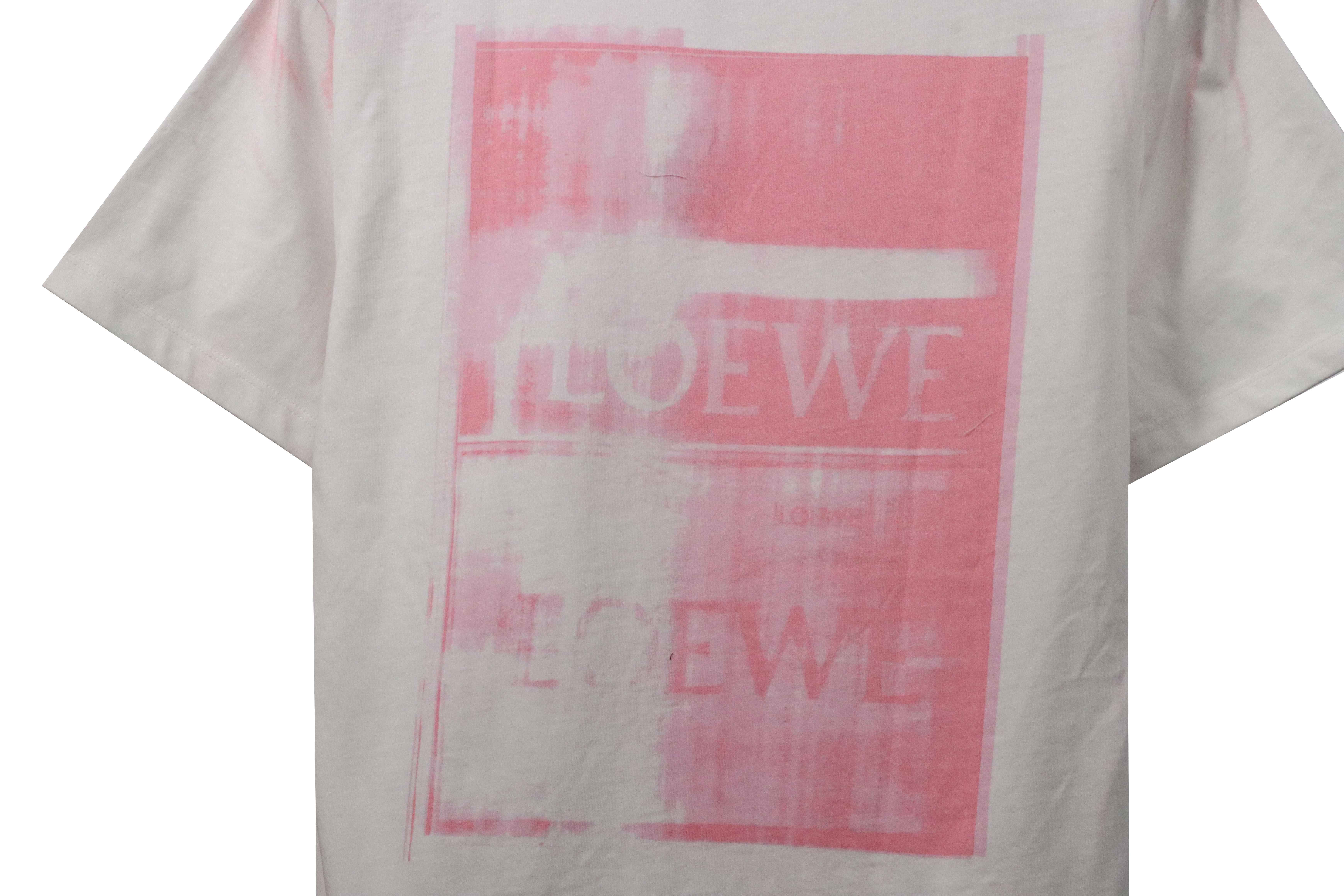 EM Sneakers Loewe T-shirt Graffiti Rendering Print White Pink