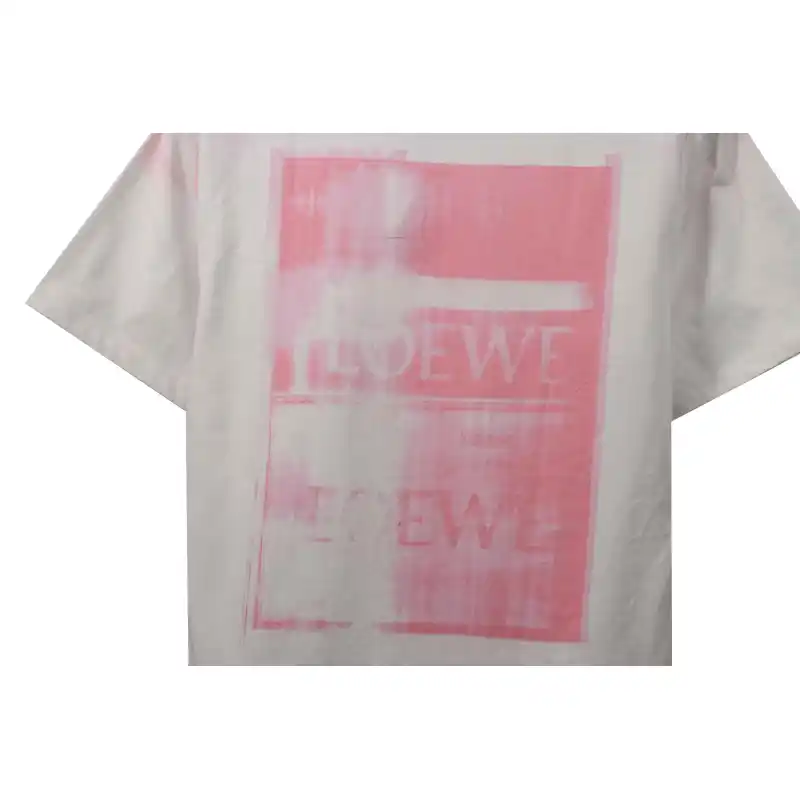 EM Sneakers Loewe T-shirt Graffiti Rendering Print White Pink