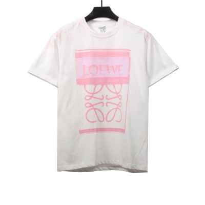 EM Sneakers Loewe T-shirt Graffiti Rendering Print White Pink 01