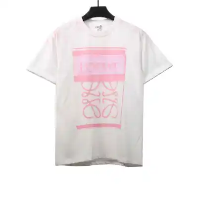EM Sneakers Loewe T-shirt Graffiti Rendering Print White Pink 01