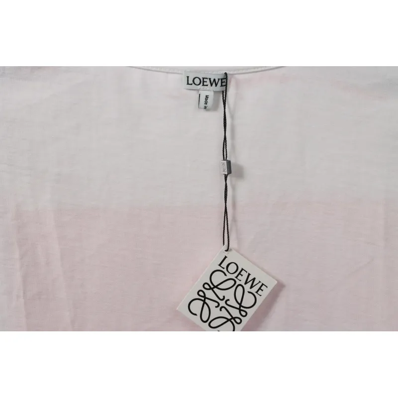 EM Sneakers Loewe T-shirt Graffiti Rendering Print White Pink