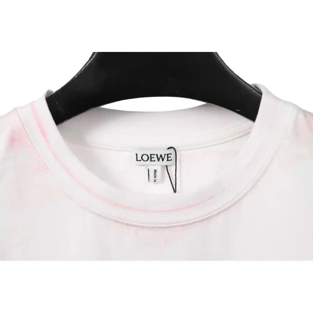 EM Sneakers Loewe T-shirt Graffiti Rendering Print White Pink