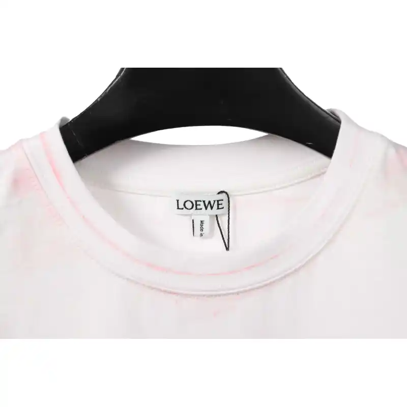EM Sneakers Loewe T-shirt Graffiti Rendering Print White Pink