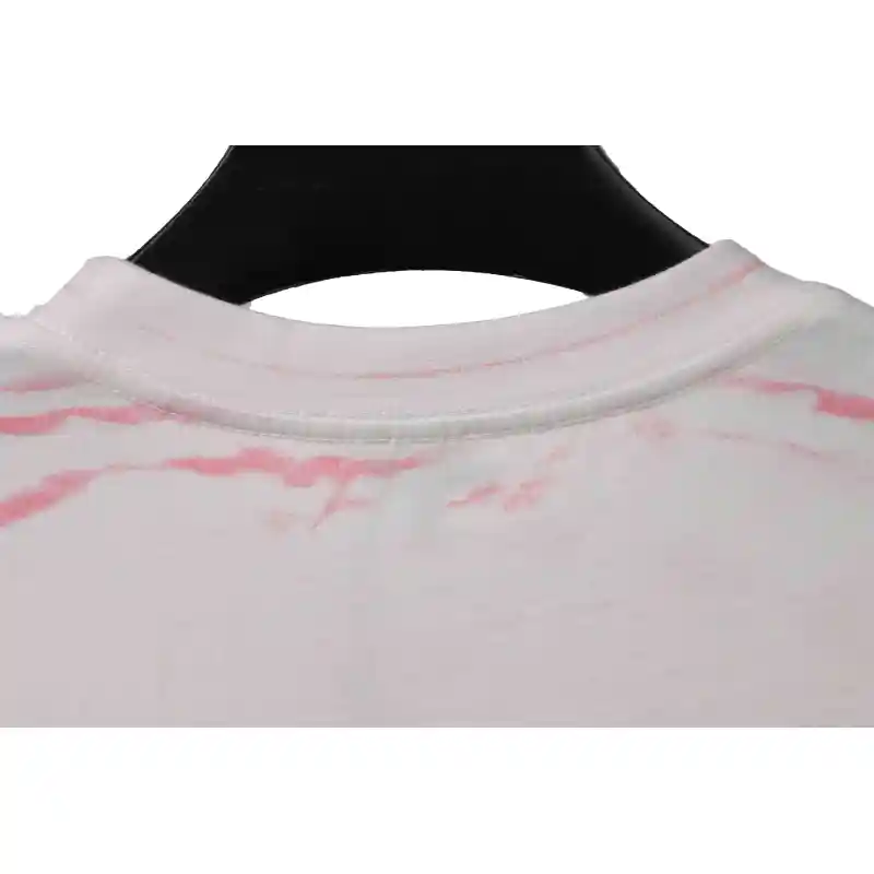 EM Sneakers Loewe T-shirt Graffiti Rendering Print White Pink