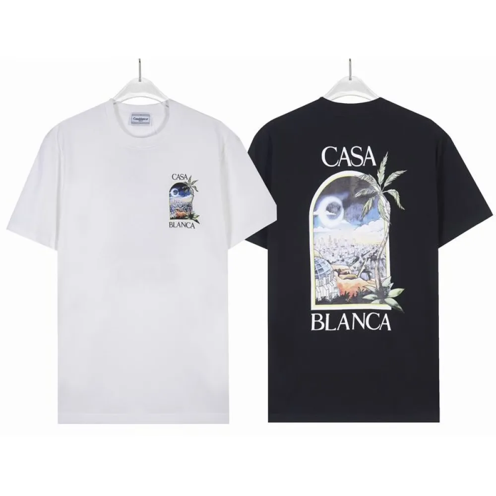 EM Sneakers Casablanca T-Shirt LA Night Printed Black or White