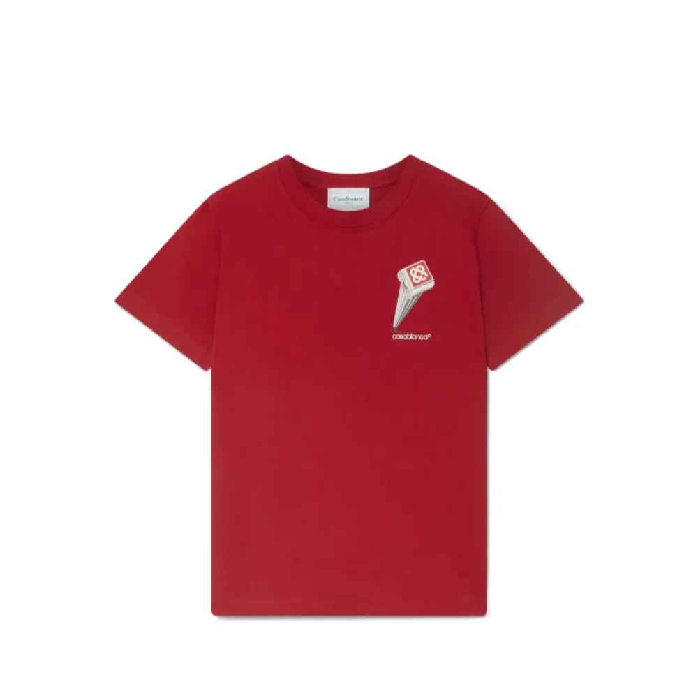 EM Sneakers Casablanca T-Shirt Leaning Column Red