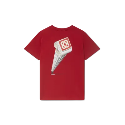 EM Sneakers Casablanca T-Shirt Leaning Column Red 02