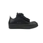 EM Sneakers Rick Owens Jumbo Laces Lido Black Leather Low Top Sneakers