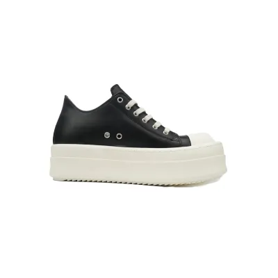 EM Sneakers Rick Owens Mega Bumper Low Leather Black Milk 02