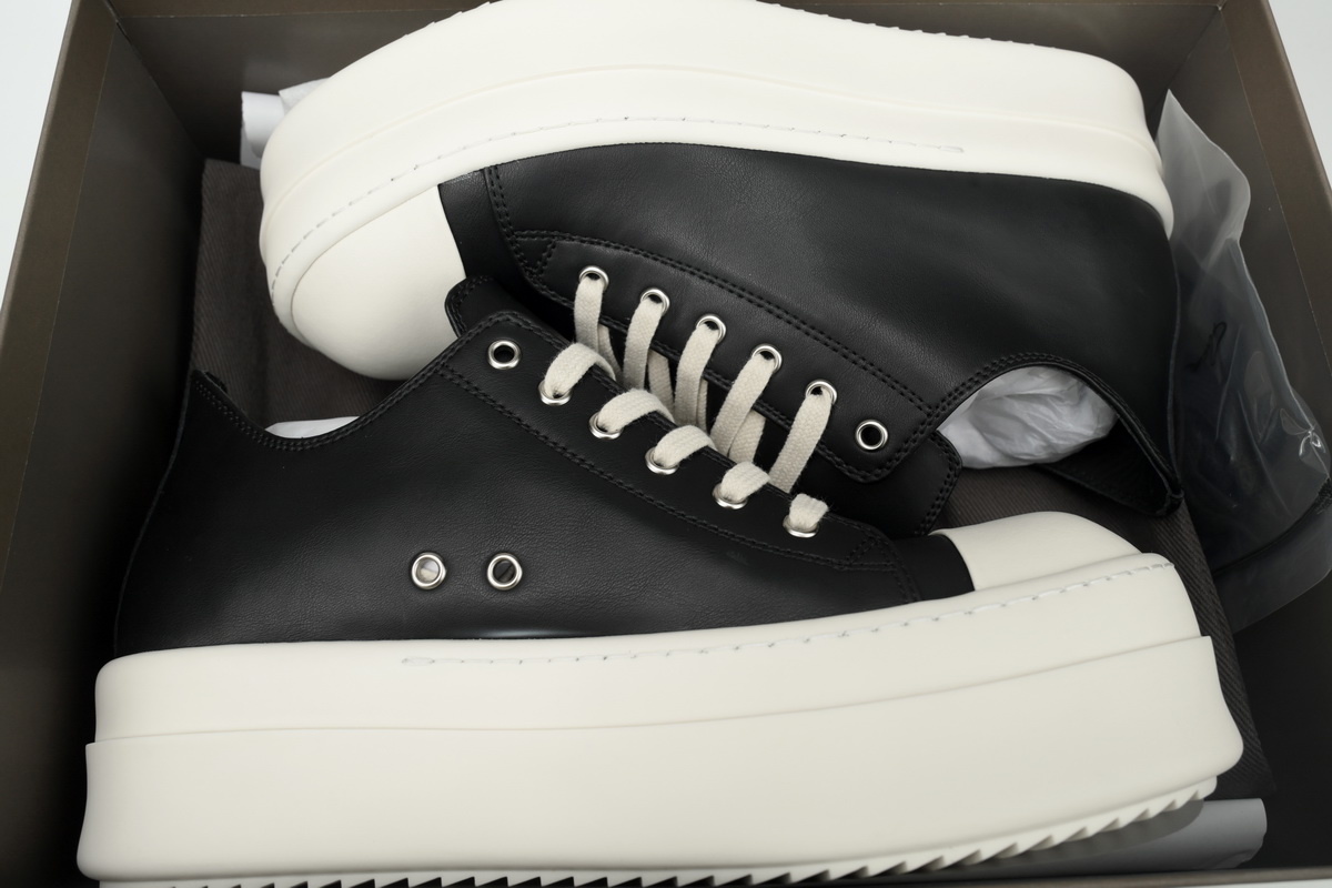 EM Sneakers Rick Owens Mega Bumper Low Leather Black Milk