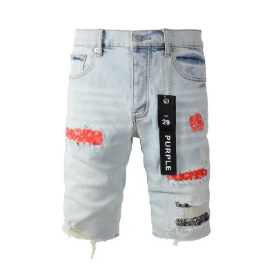 EM Sneakers Purple Brand Denim Shorts 5067 01