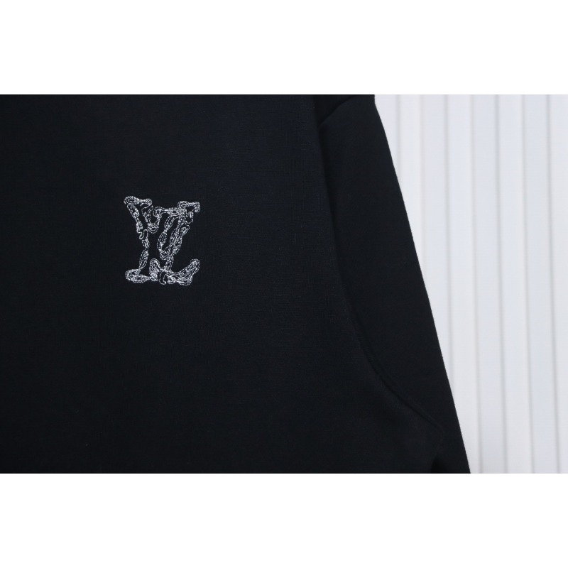 EM Sneakers Louis Vuitton Sweatshirt 24Fw Embroidered LOGO Crew Neck Black