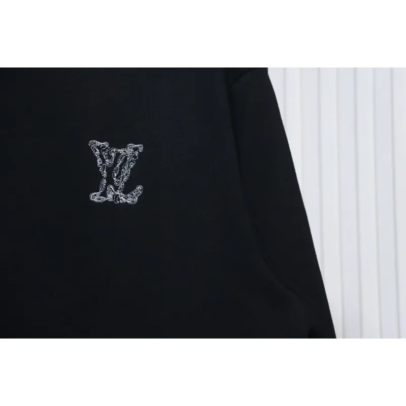 EM Sneakers Louis Vuitton Sweatshirt 24Fw Embroidered LOGO Crew Neck Black