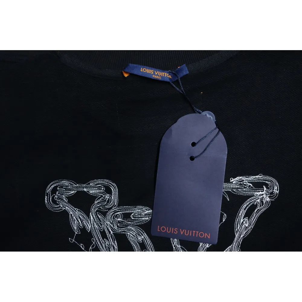 EM Sneakers Louis Vuitton Sweatshirt 24Fw Embroidered LOGO Crew Neck Black