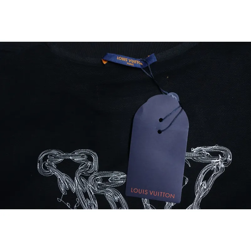 EM Sneakers Louis Vuitton Sweatshirt 24Fw Embroidered LOGO Crew Neck Black