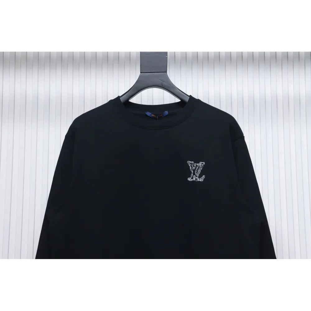 EM Sneakers Louis Vuitton Sweatshirt 24Fw Embroidered LOGO Crew Neck Black