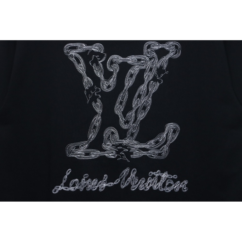 EM Sneakers Louis Vuitton Sweatshirt 24Fw Embroidered LOGO Crew Neck Black