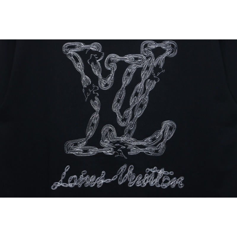 EM Sneakers Louis Vuitton Sweatshirt 24Fw Embroidered LOGO Crew Neck Black