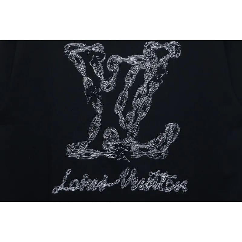 EM Sneakers Louis Vuitton Sweatshirt 24Fw Embroidered LOGO Crew Neck Black