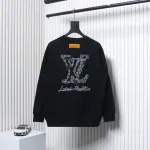 EM Sneakers Louis Vuitton Sweatshirt 24Fw Embroidered LOGO Crew Neck Black